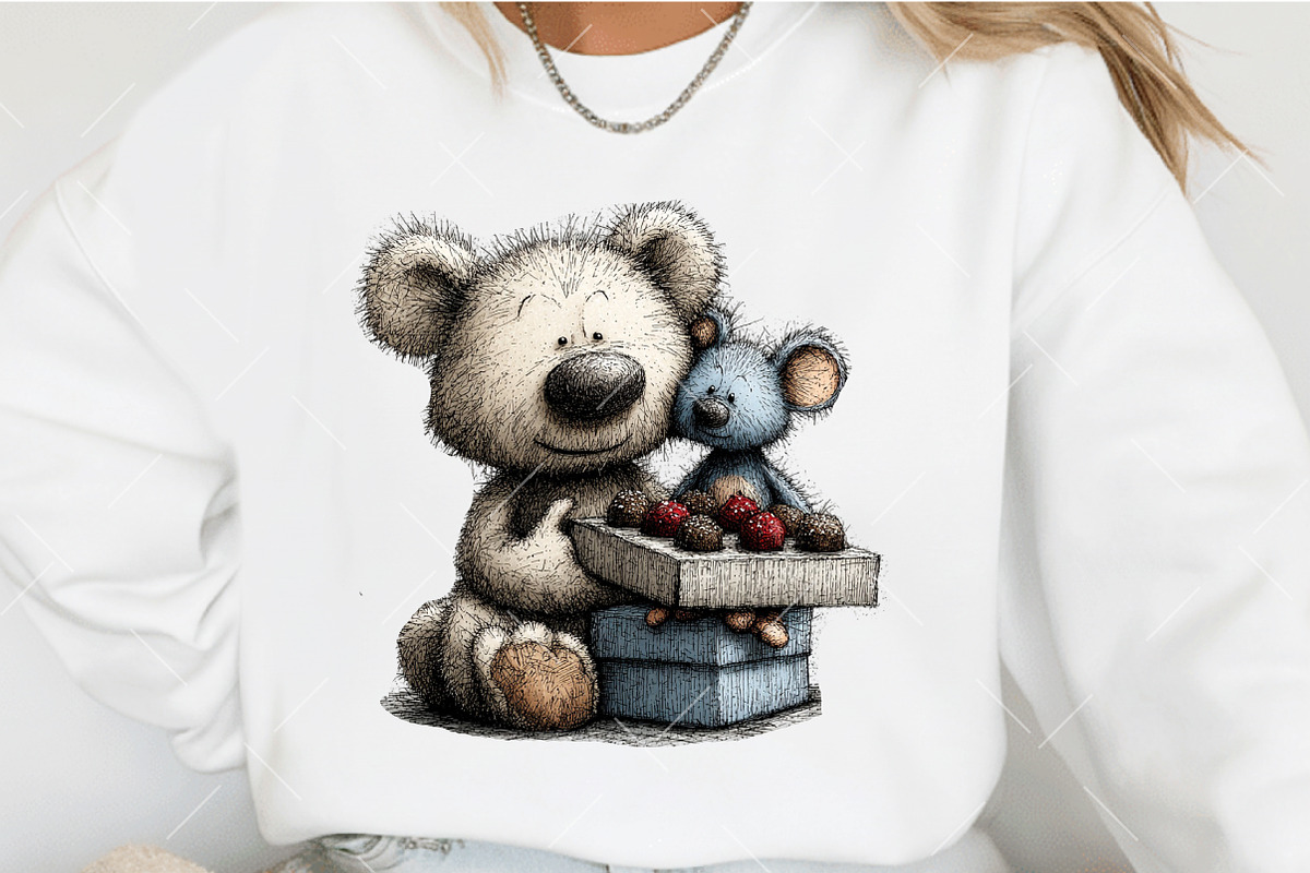 Whimsical Valentine Teddy Bear Clipa, an Illustration by OK Design (Photo 6 of 6)
