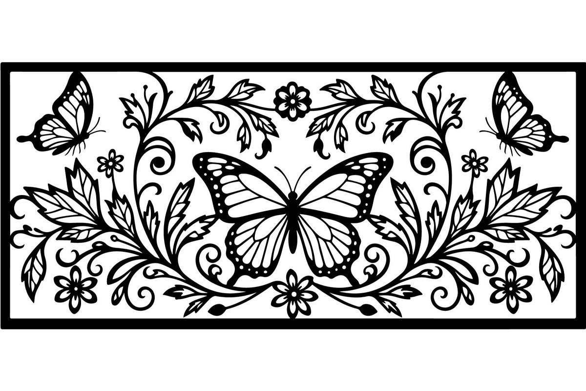 Decorative Floral Panel Vector Set, a Decorative Illustration by Designer_Momina (Photo 12 of 20)