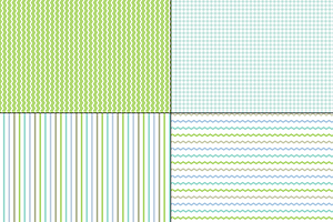 Seamless Blue Green Stripes & Plaids