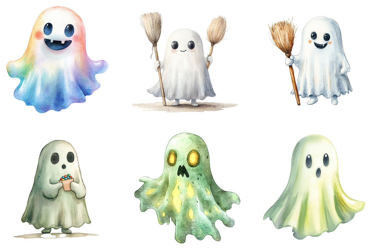 Halloween Iridescent Ghost Bundle, an Illustration by DreamArtGraphic (Photo 3 of 5)