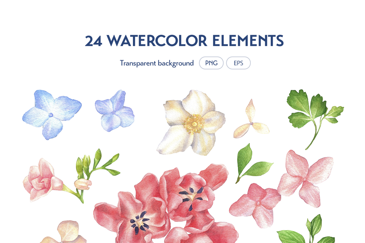 Sweet Floral Watercolor Bundle, an Illustration by Manuka (Photo 3 of 7)