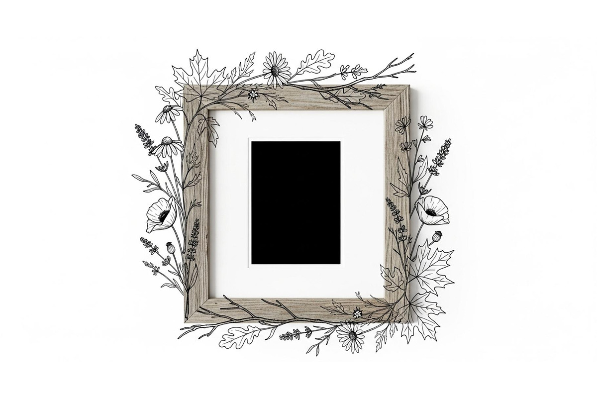 Rustic Floral Frame SVG Bundle, an Illustration by jahid234 (Photo 28 of 31)