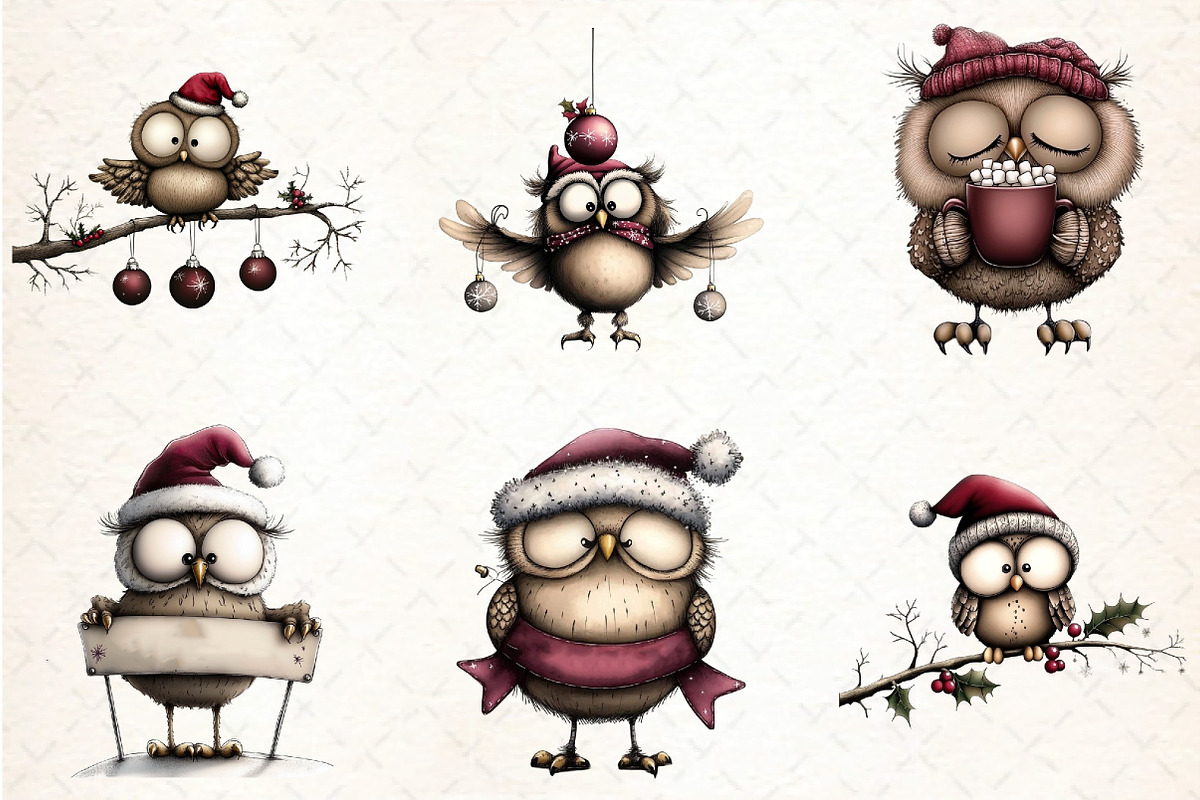 Whimsical Owl Clipart, an Illustration by DreamCafeArt (Photo 5 of 7)