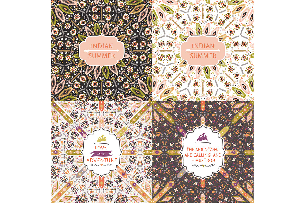 Circular set of aztec patterns preview 2