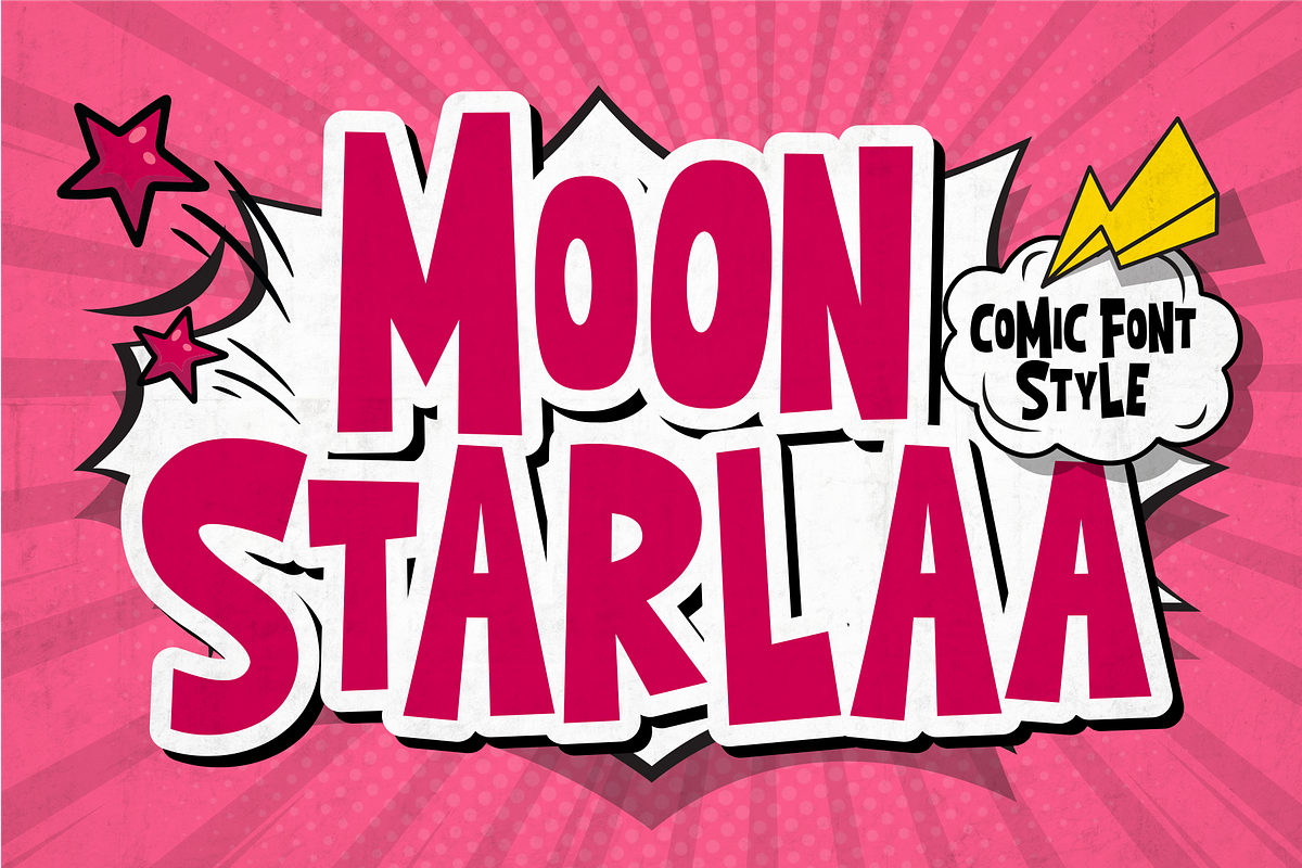 Moon Starlaa Font, a Handwritten Font by Mabhal Studio (Photo 1 of 9)