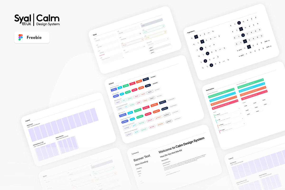 Calm Design System – Freebie, a Wireframe Template by SyalUIUX (Photo 1 of 4)