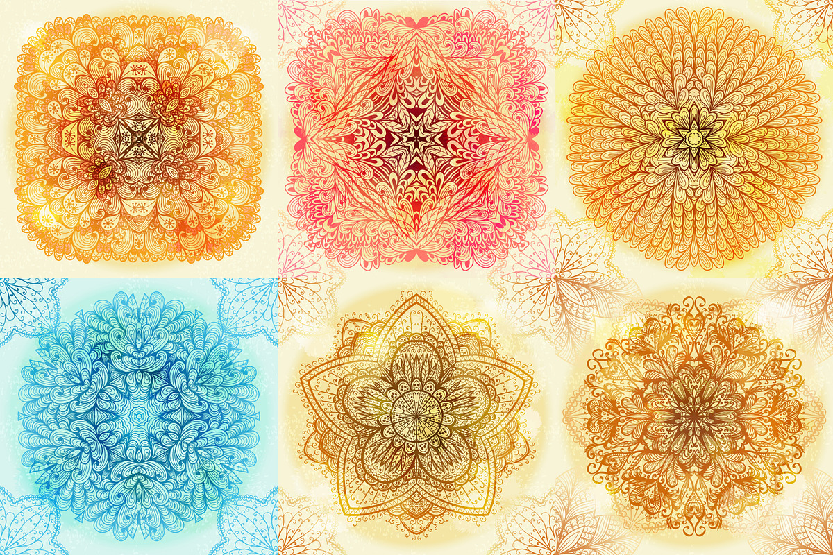 15 Floral Symmetry Patterns. Set #3 preview 2