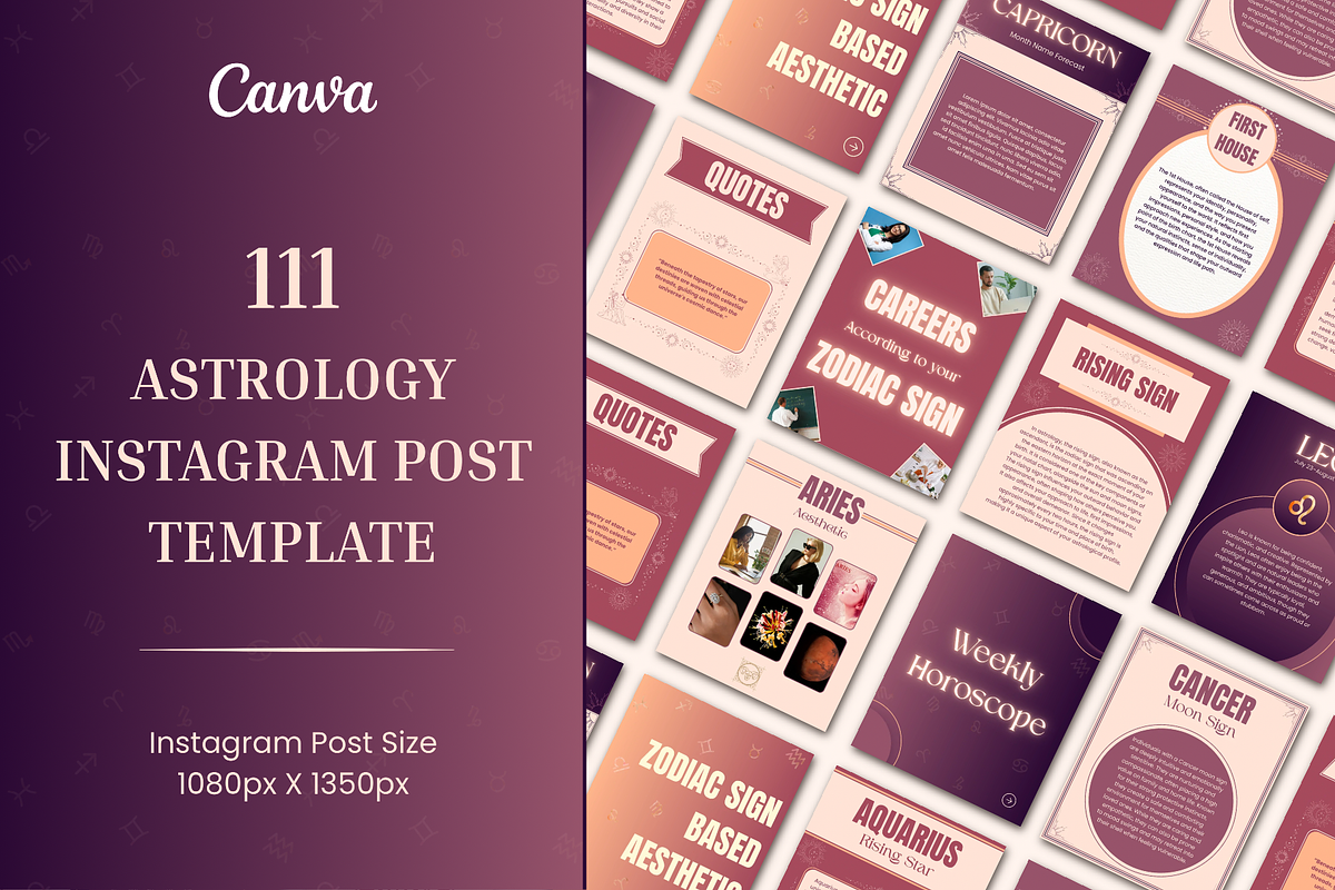 Astrology Canva Instagram Template, a Social Media Template by Supriya Artwork (Photo 1 of 5)