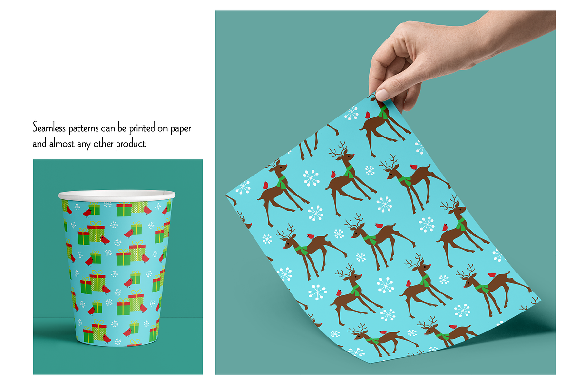Deer Scene & Seamless Patterns preview 2