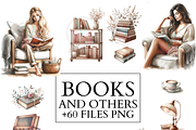 Book clipart, Books lover, girl png, a Person Illustration by VM PARTYS  BY TAIRUMA (Thumbnail 1 of 10)