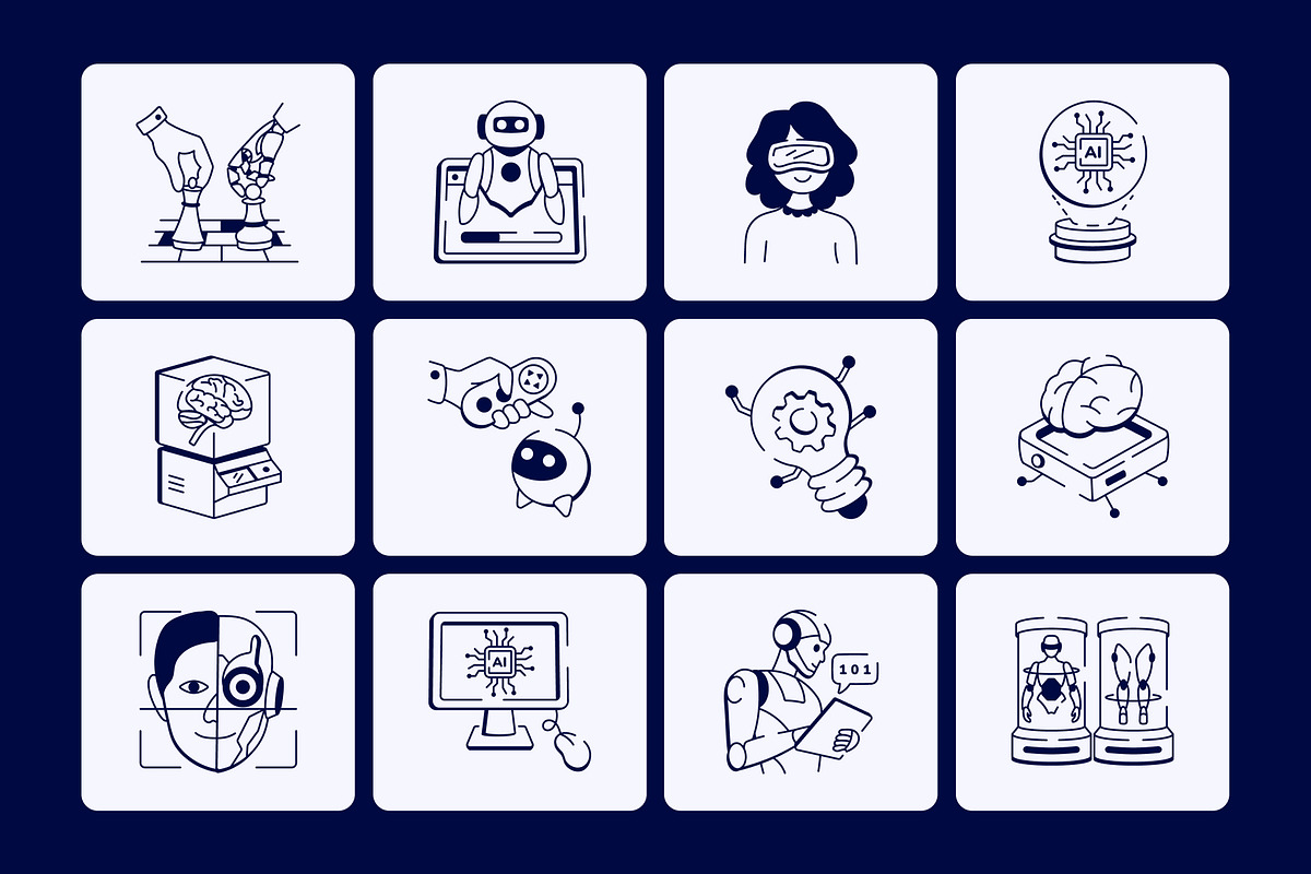 Machine Learning Doodle Icon Set, an Outline Icon by Vectors Market (Photo 5 of 8)