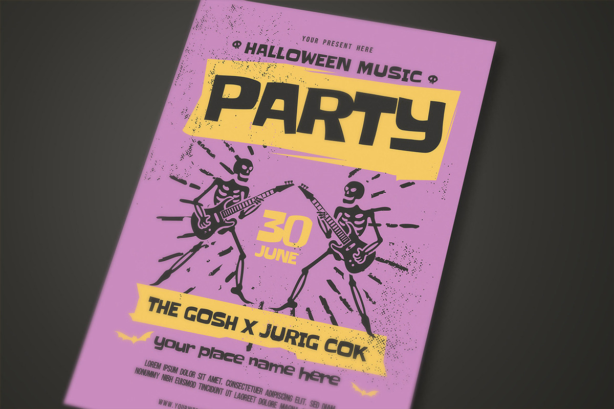 Halloween Music Party Flyer Template, a Flyer Template by megarez (Photo 1 of 3)