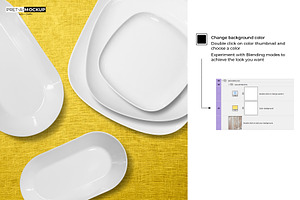 Ceramic Plates, Bowls Mockup