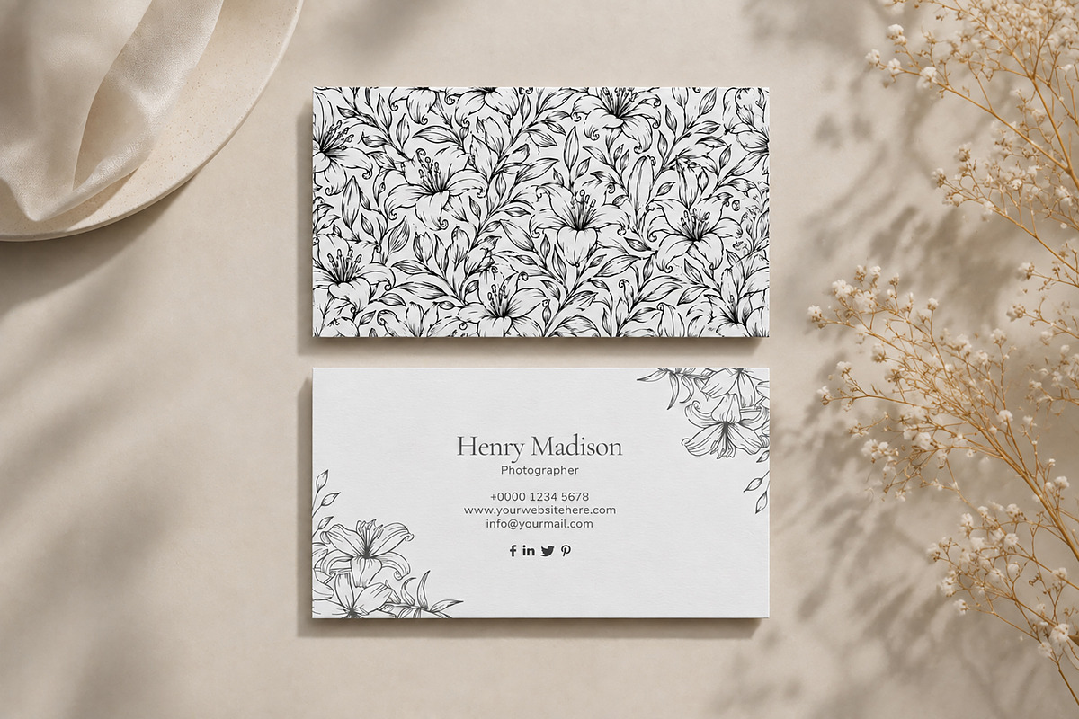 Beautiful Canva Business Card, a Business Card Template by Saman Osama (Photo 1 of 5)