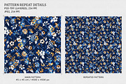 Navy and Yellow Floral Seamless, a Pattern Graphic by Gullenda (Thumbnail 2 of 6)