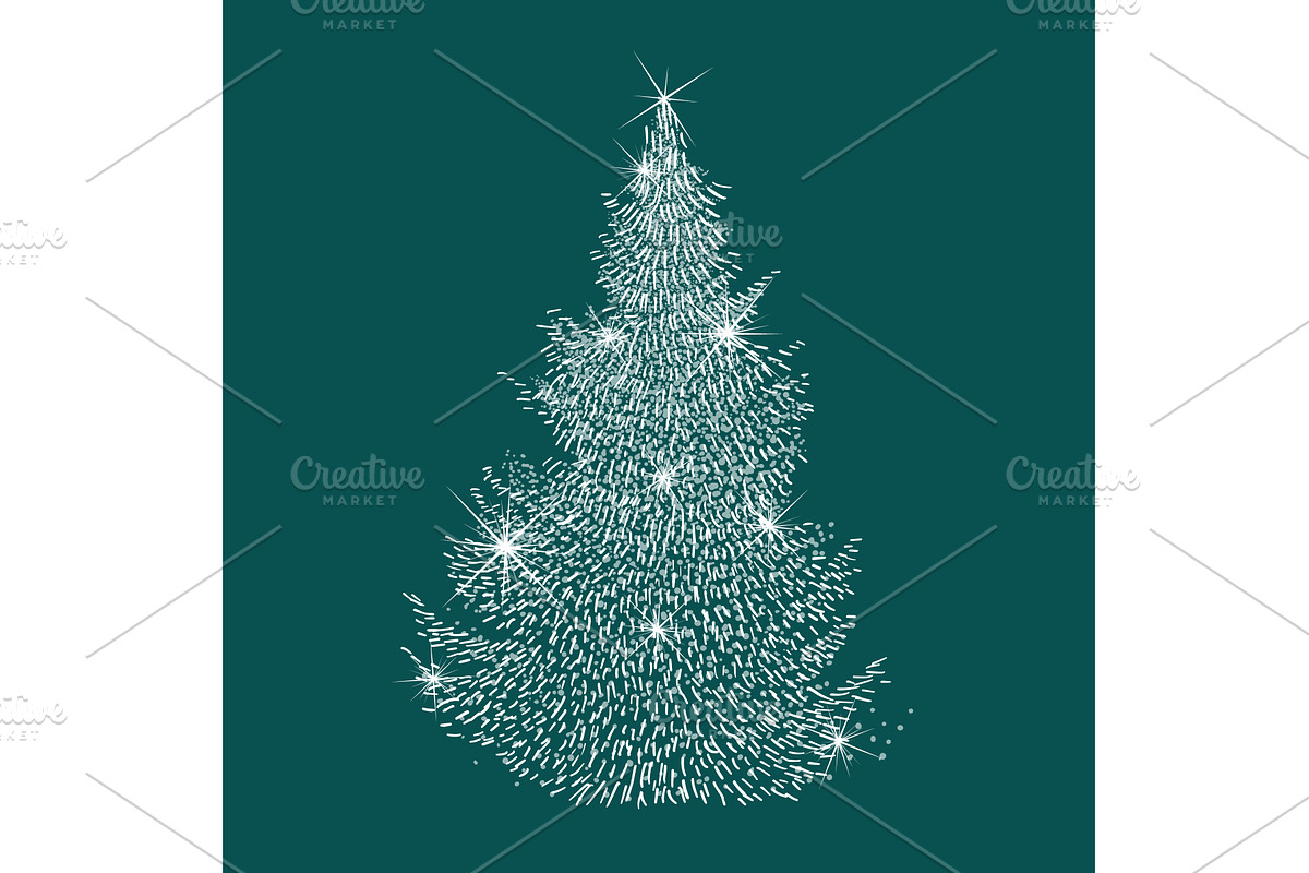 Snowy graphic tree. Christmas tree, an Illustration by Nenahliadava Design