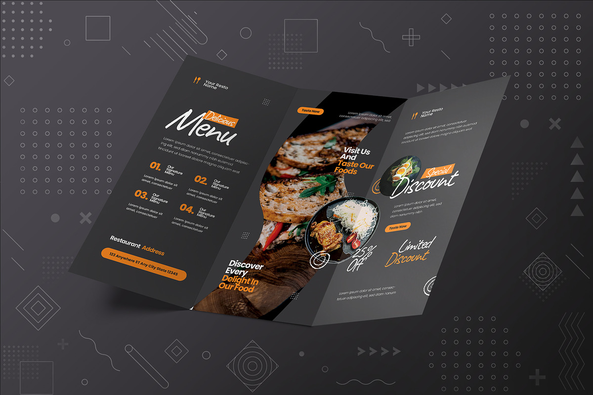 Restaurant Trifold Brochure, a Brochure Template by Fannan Studio (Photo 2 of 3)