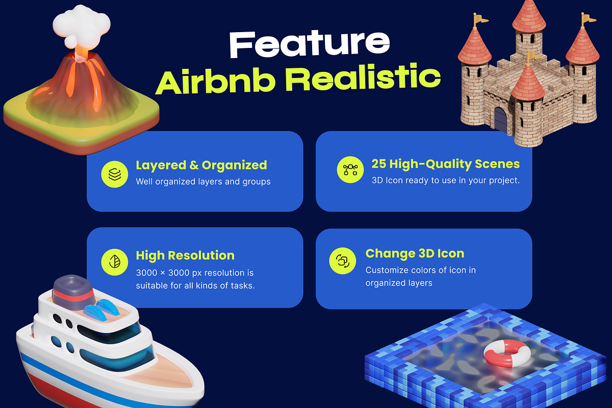 Airbnb Realistic Isometric 3D Icon, a Cars & Vehicle 3D Model by orenjidesign (Photo 2 of 8)