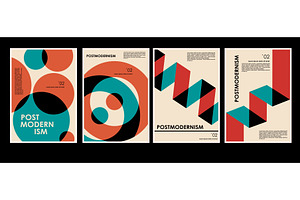 Artworks, posters inspired postmoder