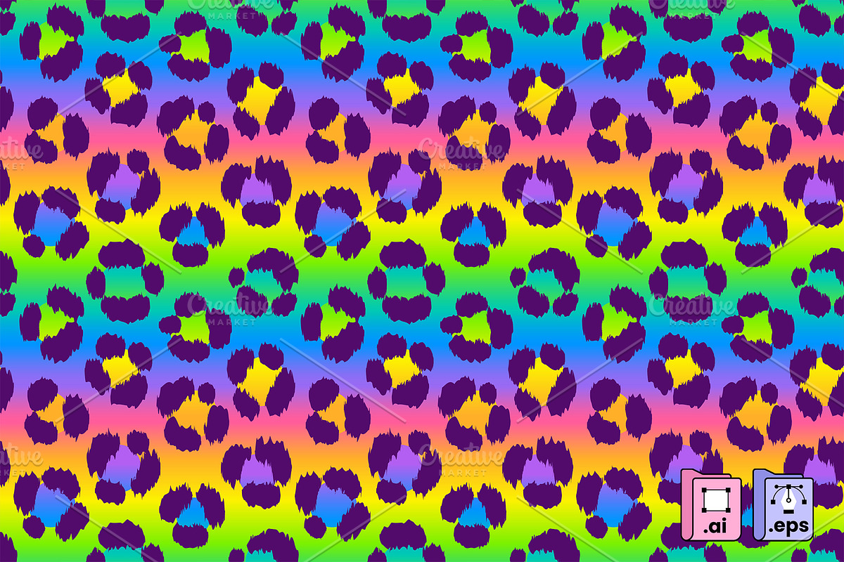 Rainbow Cheetah Pattern, a Pattern Graphic by MISS CHATZ (Photo 2 of 3)