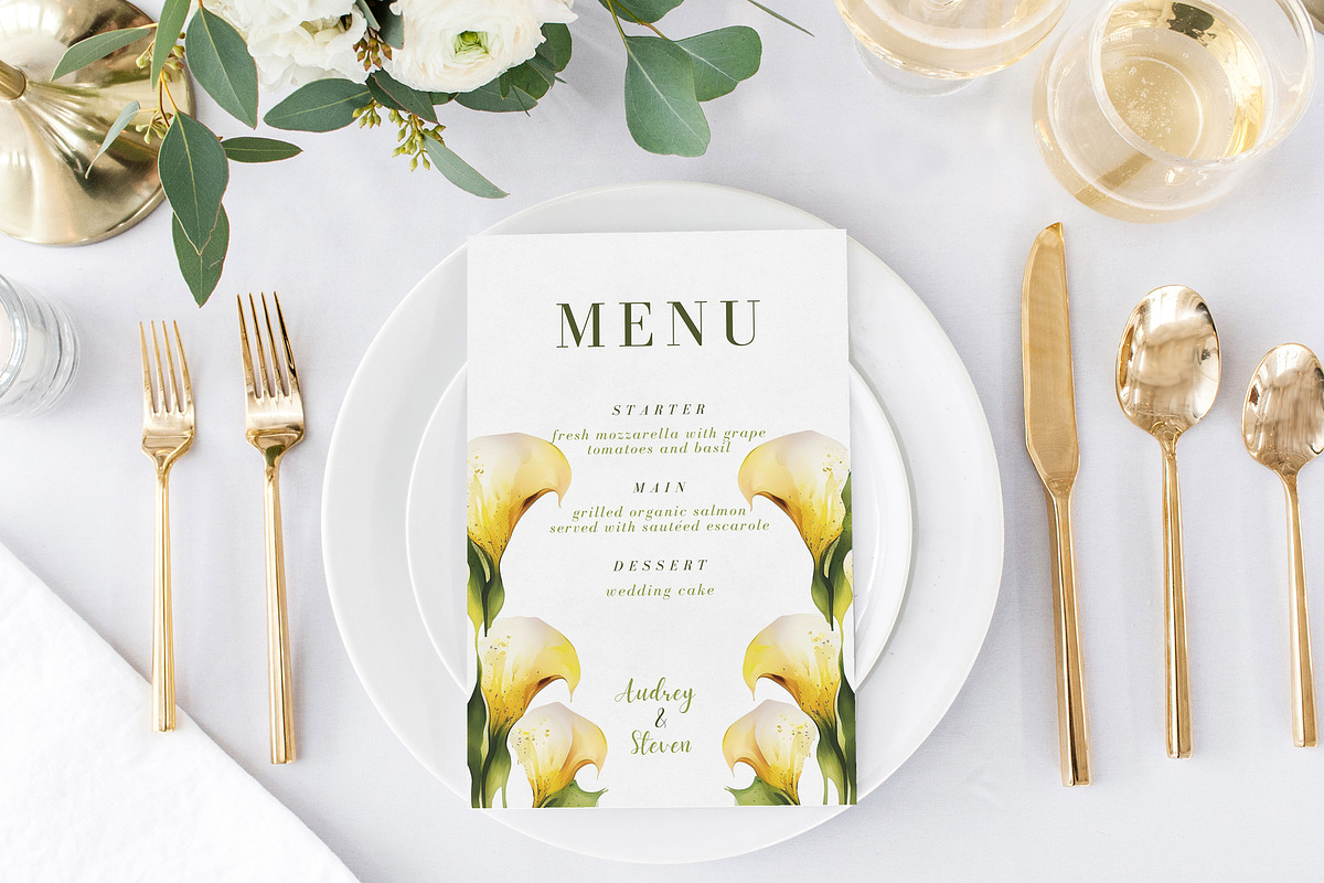 Wedding Template Bundle Calla Lilies, an Invitation Template by MarryMeMoments (Photo 3 of 8)