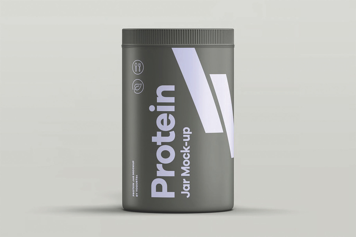 Protein Tall Jar Mockup, a Packaging Mockup by DesignRushMarket (Photo 12 of 12)