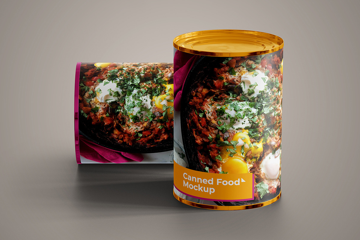 Canned Food Mockup 10 PSD Files, a Cups & Container Mockup by Muhazdinata (Photo 18 of 21)