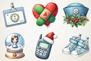 Christmas Nurse Clipart Set, an Illustration by RobertsArt (Thumbnail 6 of 7)