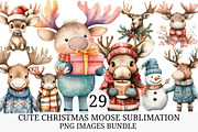 Cute Christmas Moose Sublimation, an Illustration by Craft Nest (Thumbnail 1 of 7)