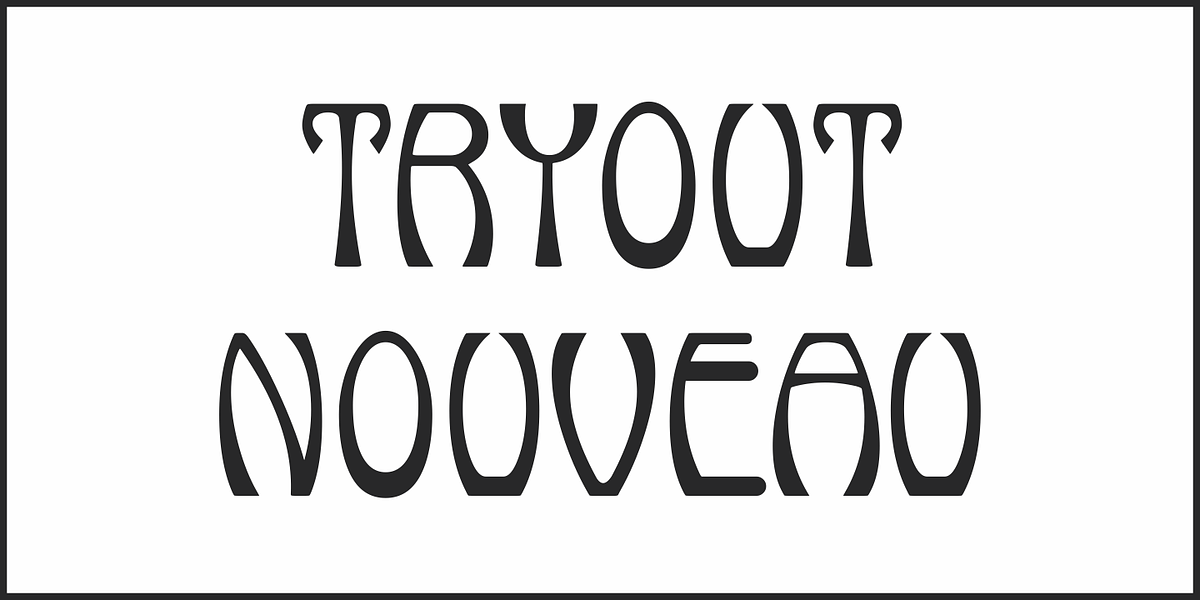 Tryout Nouveau JNL, a Font by Jeff Levine Fonts (Photo 2 of 5)