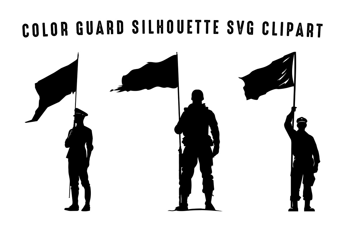 Military Color Guard SVG Silhouettes, a Person Illustration by Gfx Expert Team (Photo 2 of 3)