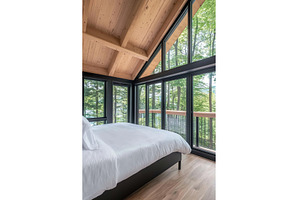 Modern glass walled cabin offers, an Architecture Photo by Lermont51