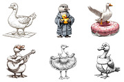 Silly Goose Sublimation Clipart, an Illustration by Dream Creation (Thumbnail 3 of 6)