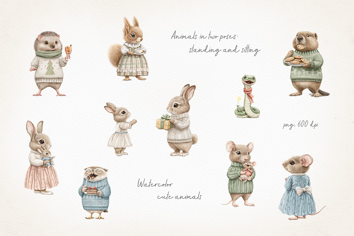 Christmas cozy party, an Animal Illustration by Mimomy (Photo 3 of 14)