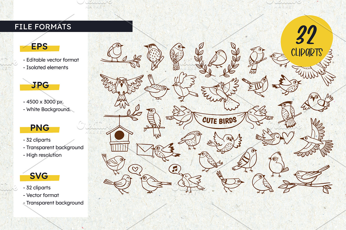 Bird Doodles, an Animal Illustration by insemar (Photo 3 of 4)