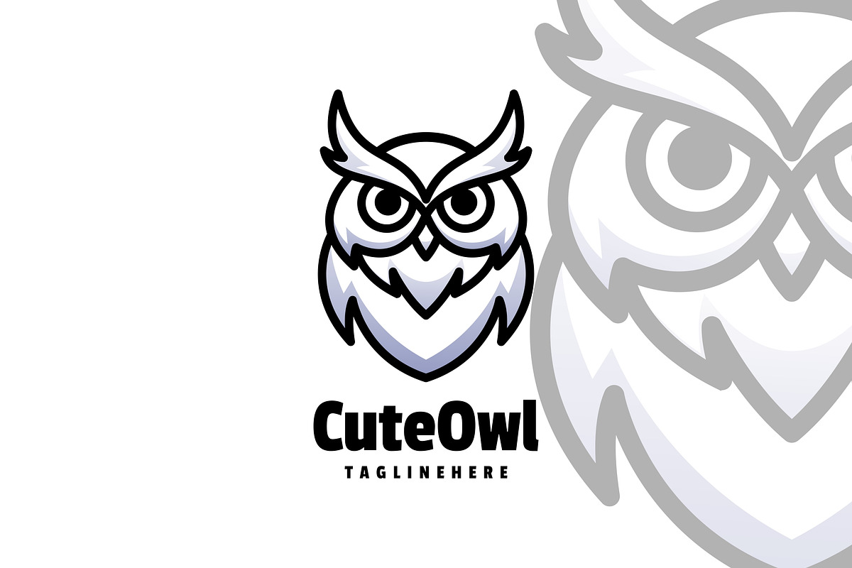 Cute Owl Mascot cartoon logo Design., a Design Template by ModalTampang