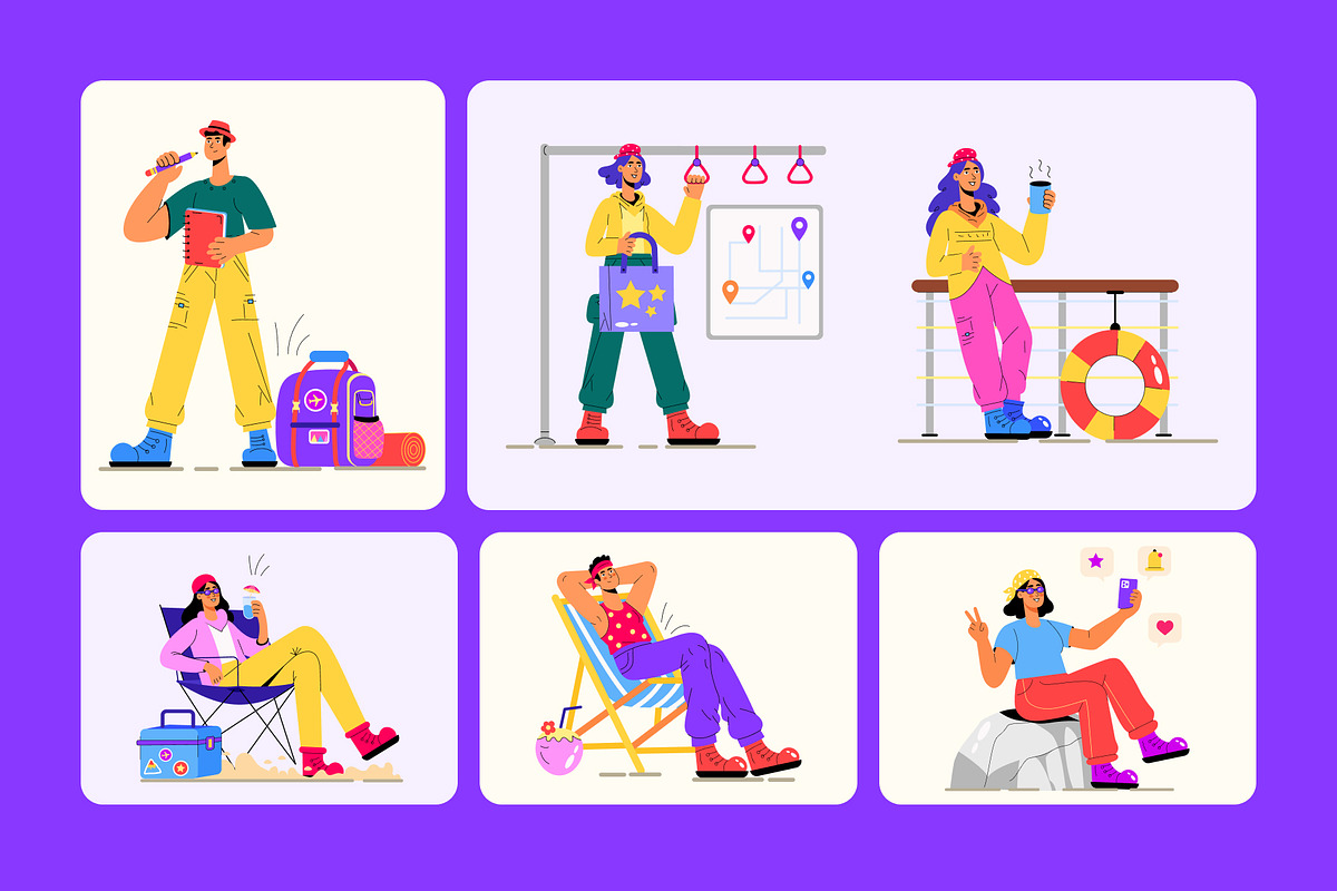 45 Animated Travel Illustrations, a Transportation Illustration by Vectors Market (Photo 3 of 4)