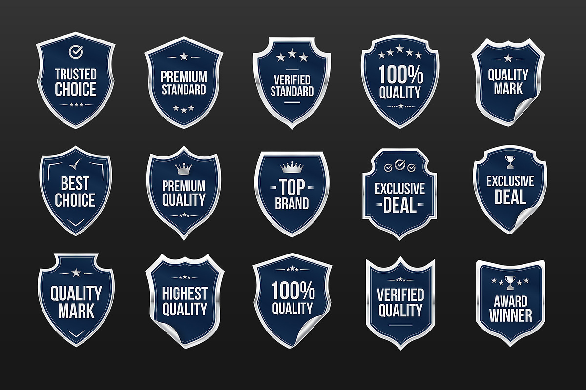 Shield Label Badge Vector Illustrati, an Object Graphic by DesignerCandies (Photo 6 of 6)