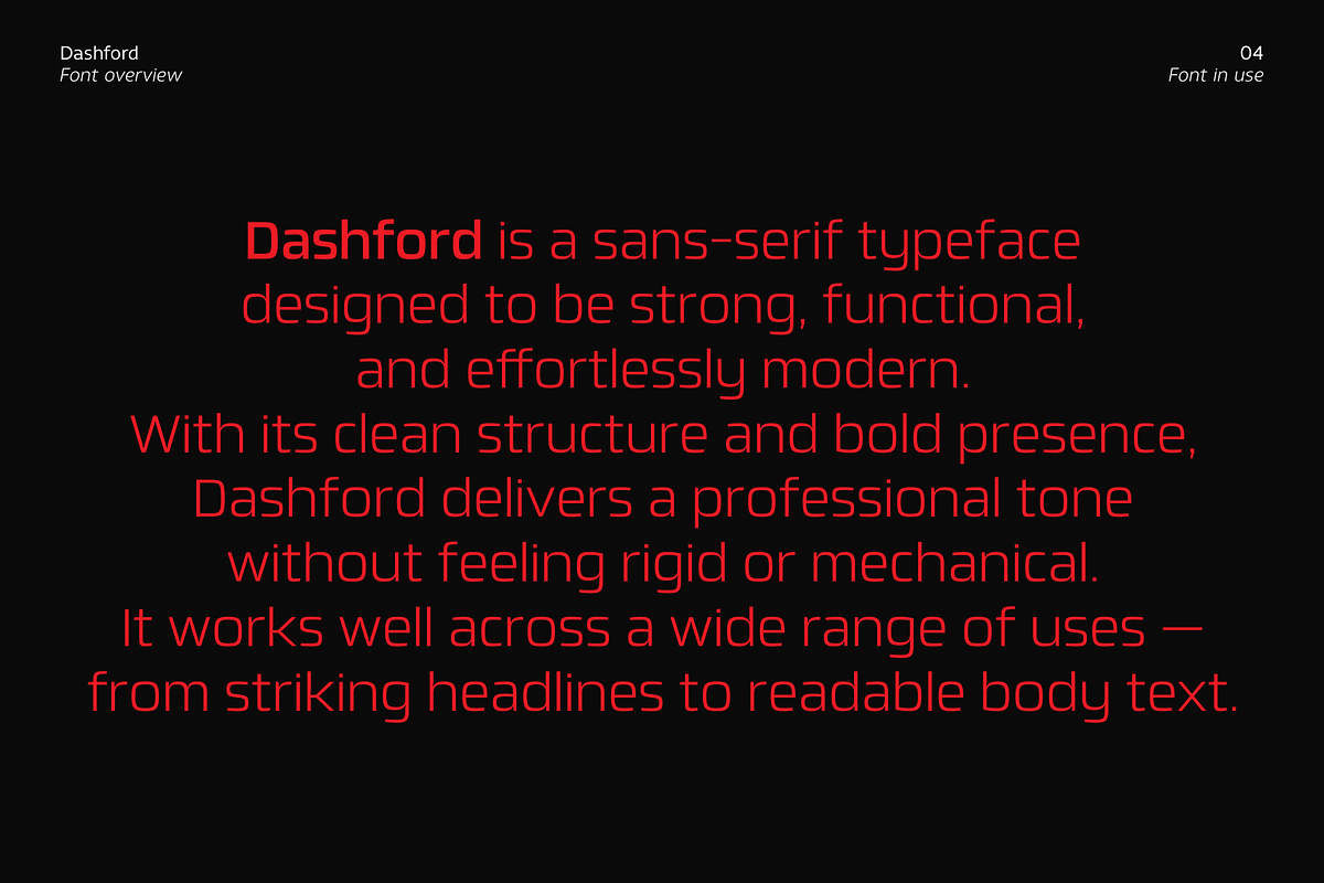 Dashford, a Sans Serif Font by Zafara Studios (Photo 4 of 9)