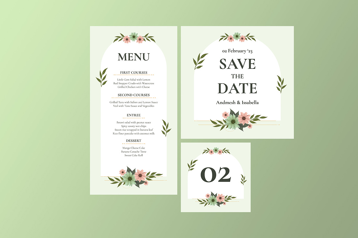 Floral Wedding Suite Template, an Invitation Template by Neermana (Photo 3 of 4)
