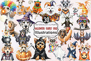 Halloween Quirky Dog Clipart Bundle., an Illustration by SVGArt (Thumbnail 1 of 8)