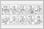 Bear Jobs Coloring Pages, an Animal Illustration by Lamia Emad (Thumbnail 2 of 5)