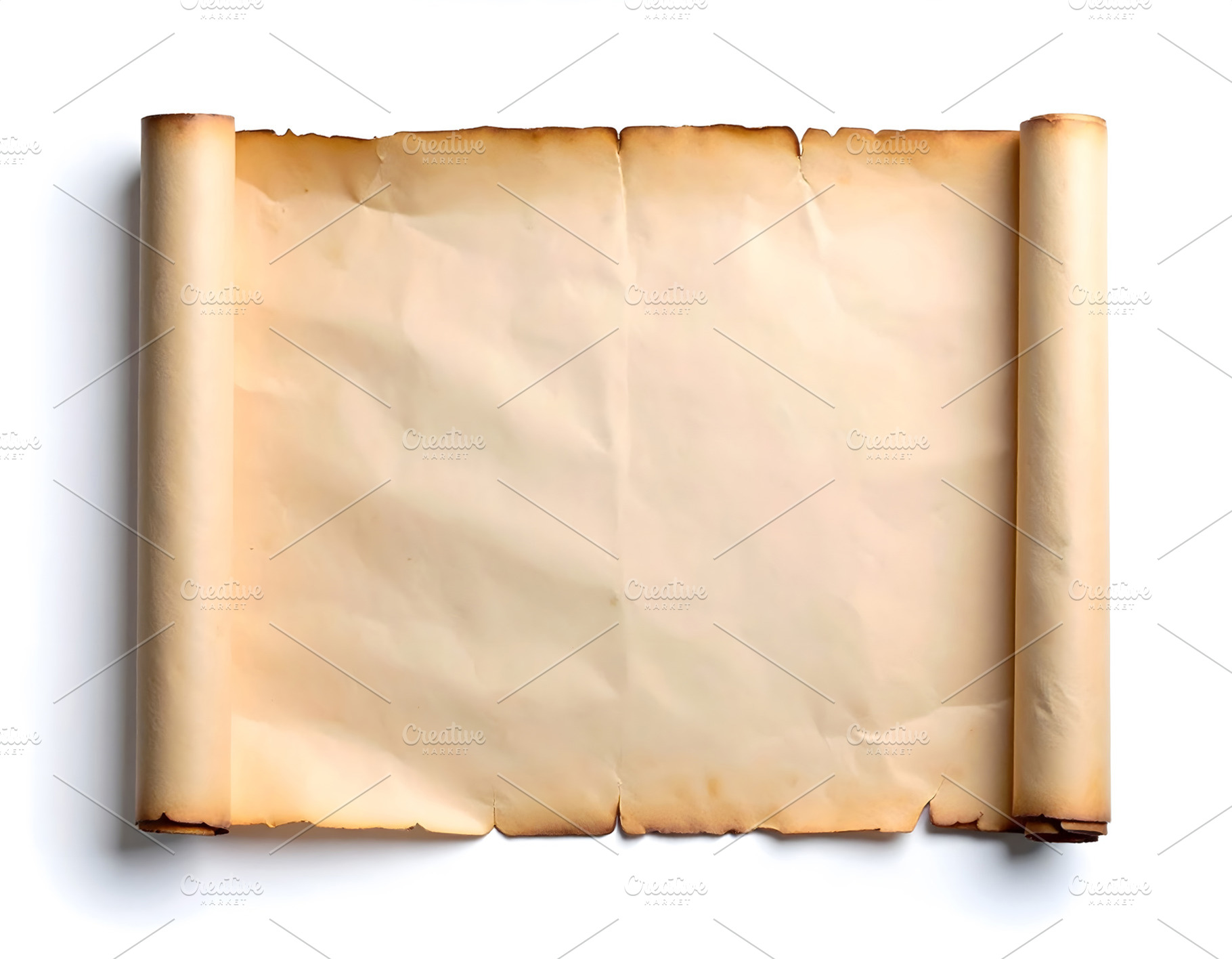 Simple parchment scroll with smooth surface and burned edges, an Animal Photo by GoodGoods