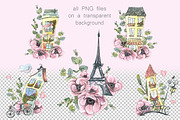 Paris romantic watercolor clipart, a Decorative Illustration by NATASHA CHU (Thumbnail 5 of 17)