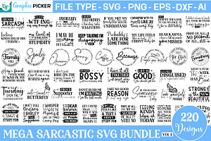 Mega Sarcastic SVG Bundle, an Object Graphic by GraphicPicker