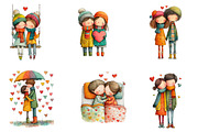 Dreamy Sweetheart Valentine Clipart, an Illustration by CreationArt (Thumbnail 2 of 5)