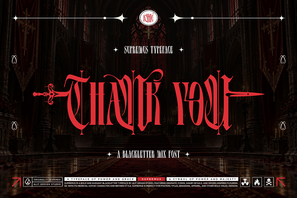 Supremus Typeface, a Blackletter Font by alit design (Photo 20 of 20)