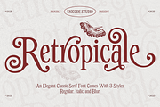 Retropicale - Classic Serif Font, a Serif Font by Unicode Studio (Thumbnail 1 of 18)