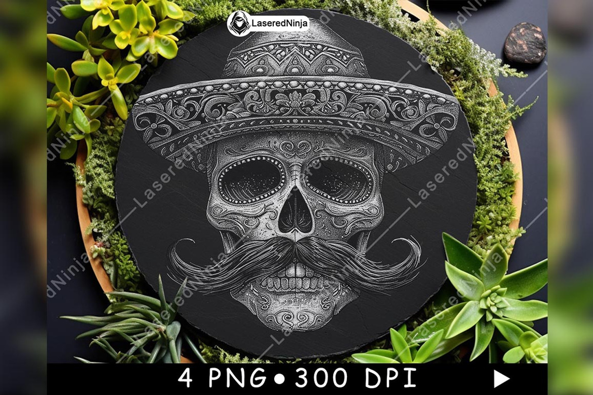 Skull Sombrero Hat Mustache Gothic, a Background Graphic by LaseredNinja (Photo 7 of 7)