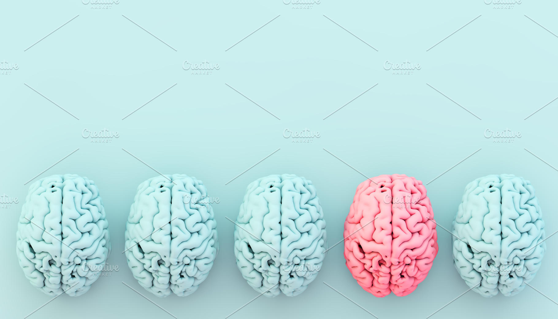 minimal blue brain collection, an Abstract Photo by McLittle Stock